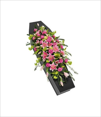 Rose and Lily Coffin Spray